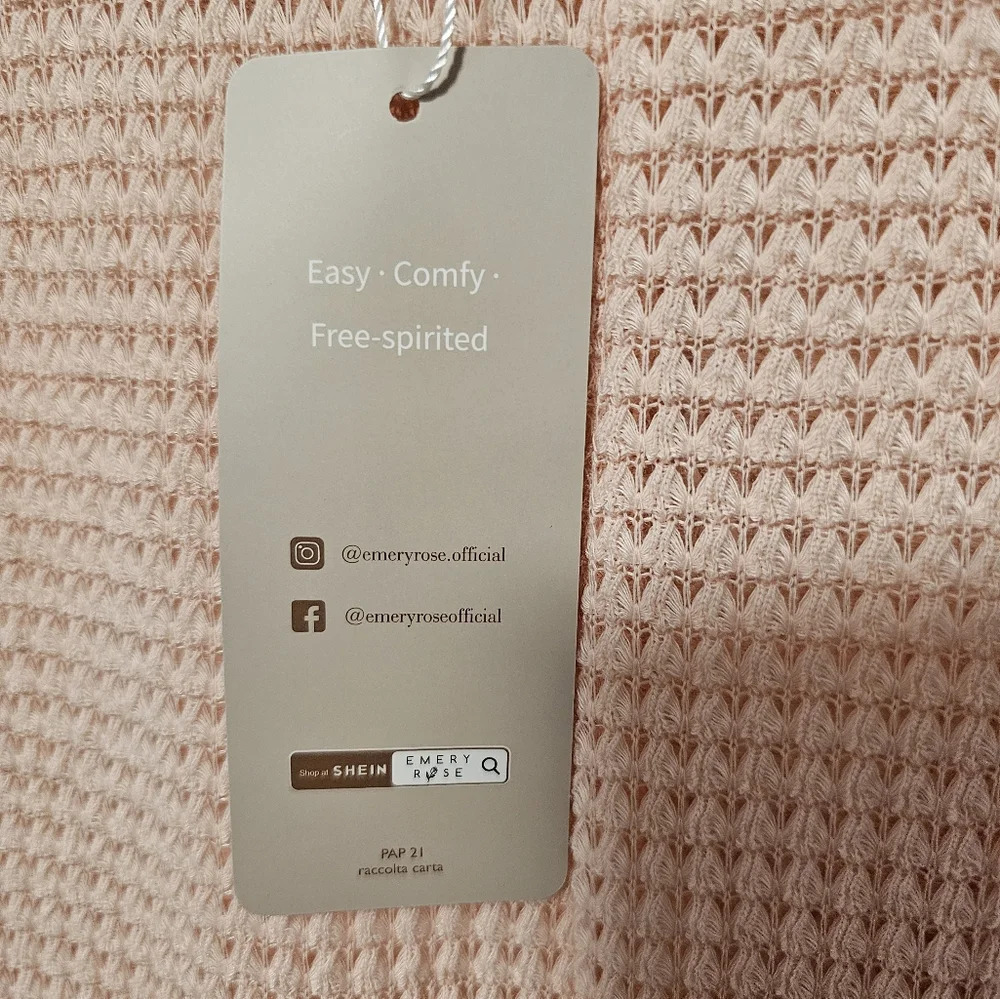 Emery Rose Pink Waffle Knit Short Sleeve Top Women's Size Small NWT - Picture 6 of 8